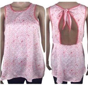 Lou & Grey Pink Keyhole Back Flowy Sleeveless Blouse S
